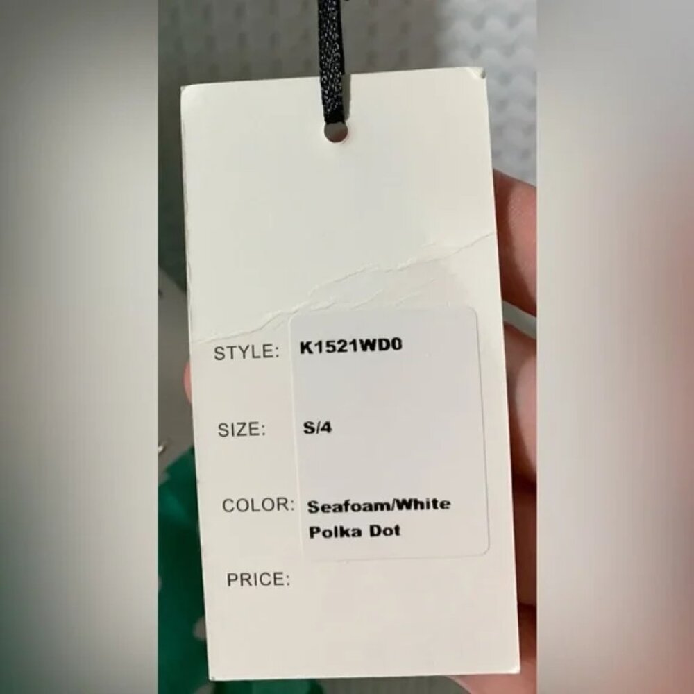 NWT S 4 Unique Vintage Seafoam & White Polka Dot Bow & Belted Sailor Swing Dress - Picture 8 of 8